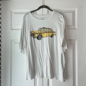 American Eagle White T-shirt with Taxi